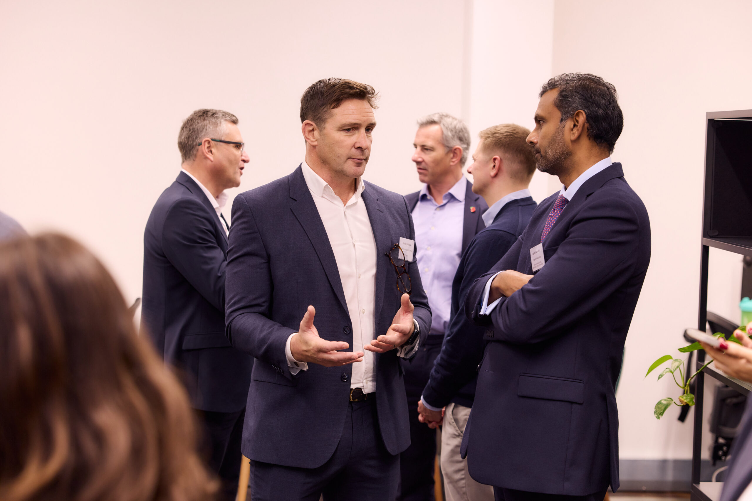 Guests networking during the break